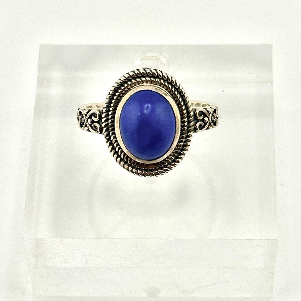 925 Solid Sterling Silver Lapis Lazuli Ring Size 7